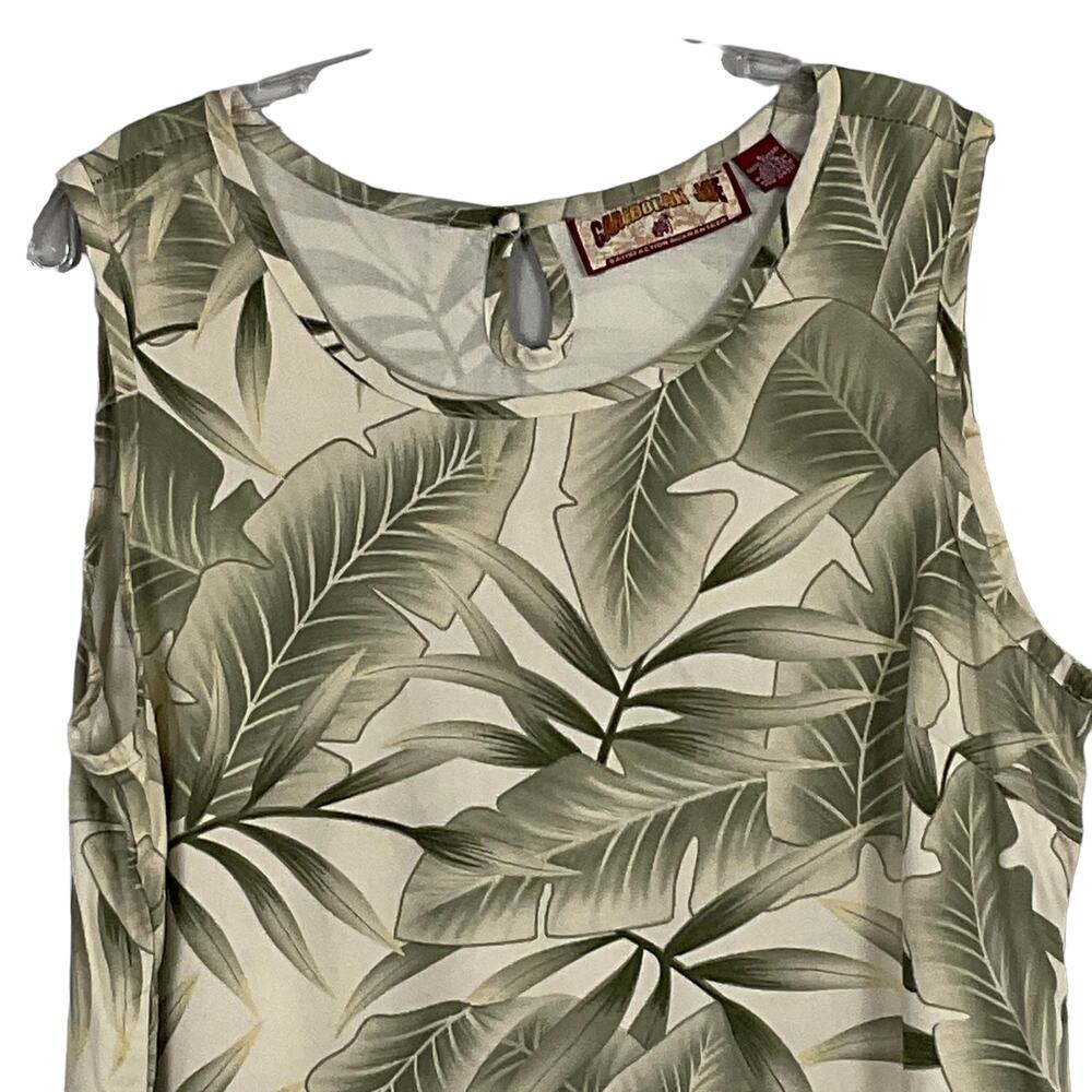 Caribbean Joe Maxi Dress Sheath Column Hawaiian Shirt Jacket Large Fern Tropical - Picture 6 of 15
